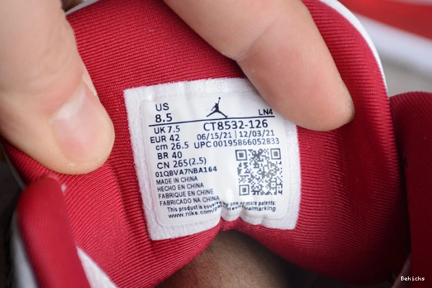 Cheap BK red ct8532-126 retro 3 jordan cardinal 1124